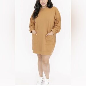 Smash + Tess Tan Ava Sweatshirt Dress with Pockets Size Large